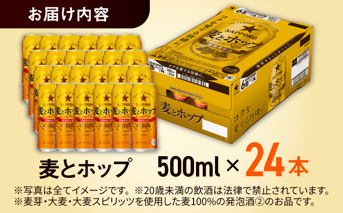 【選べる定期回数】サッポロ 麦とホップ 500ml×24缶 ビール [ARDC132] 【最短1週間以内発送】単品