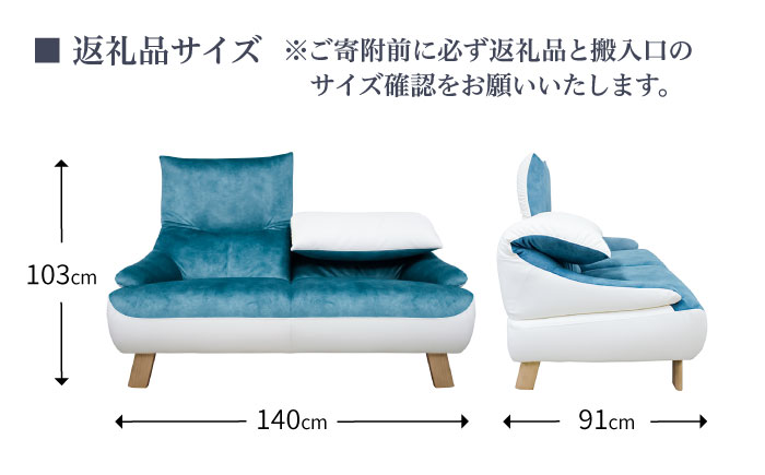 【トロン】2人掛けソファ 布/合成皮革(ツートン張り)　日田市 / 株式会社アサヒ ソファー 2人掛け リビング [ARDD069]