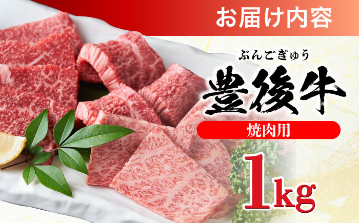 おおいた豊後牛 焼肉用 1kg(500g×2P) 日田市 / 株式会社MEAT PLUS　牛 うし 黒毛和牛 和牛 豊後牛 [AREI022] 【単品】1kg(500g×2)