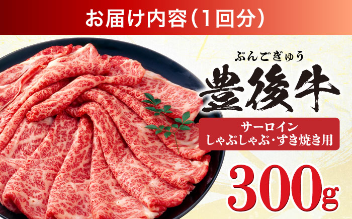 【全6回定期便】【厳選部位】おおいた豊後牛 サーロイン しゃぶしゃぶすき焼き用 300g 日田市 / 株式会社MEAT PLUS　牛 うし 黒毛和牛 和牛 豊後牛 [AREI081] 【全6回定期便】