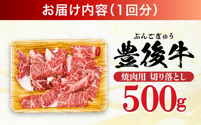 【全6回定期便】【訳あり】おおいた豊後牛 焼肉 切り落とし 500g 日田市 / 株式会社MEAT PLUS　牛 うし 黒毛和牛 和牛 豊後牛 [AREI132] 【全6回定期便】