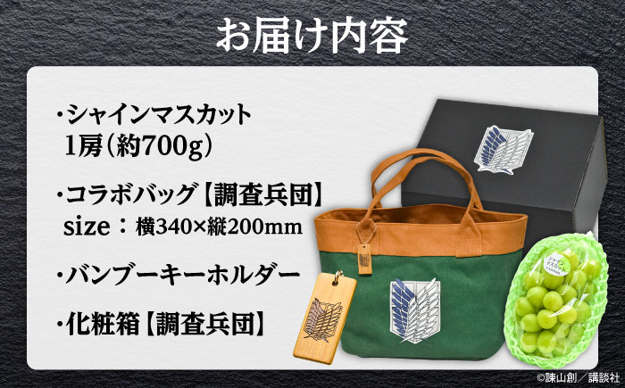 【先行予約・26年9月以降発送】進撃のシャインマスカット 1房 約700g ハンドバッグ付（調査兵団） ぶどう日田市 / 松岡果樹園 [AREJ003]