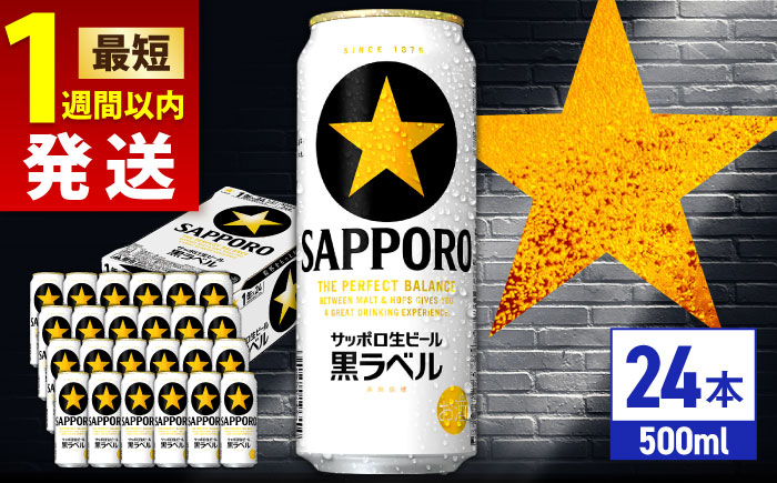 【選べる定期回数】サッポロ 生ビール 黒ラベル 500ml×24缶 ビール [ARDC008] 【最短1週間以内発送】単品