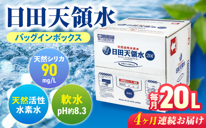 【全4回定期便】日田天領水 20L×1箱 日田市 / グリーングループ株式会社 [AREG008] 【全4回定期便】