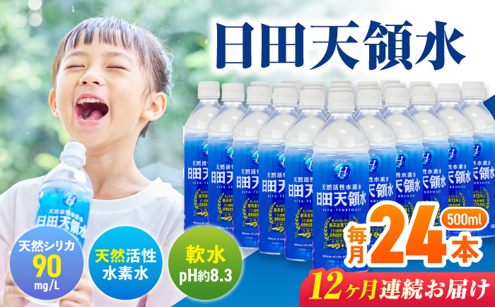 【全12回定期便】 日田天領水 500ml×24本  日田市 / グリーングループ株式会社 [AREG034] 【全12回定期便】
