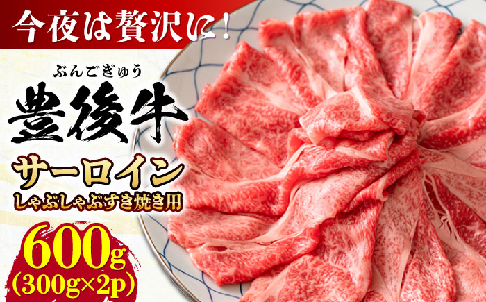 【厳選部位】おおいた豊後牛 サーロイン しゃぶしゃぶすき焼き用 600g(300g×2P) 日田市 / 株式会社MEAT PLUS　牛 うし 黒毛和牛 和牛 豊後牛 [AREI017] 【単品】600g(300g×2)
