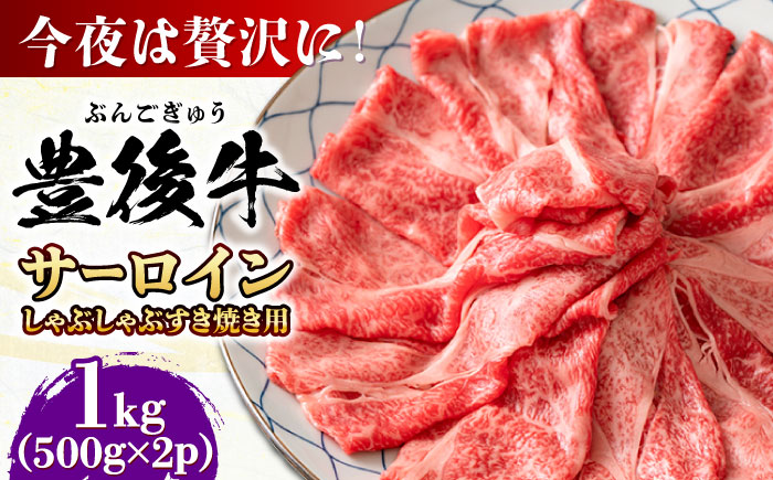 【厳選部位】おおいた豊後牛 サーロイン しゃぶしゃぶすき焼き用 1kg (500g×2P)日田市 / 株式会社MEAT PLUS　牛 うし 黒毛和牛 和牛 豊後牛 [AREI018] 【単品】1kg(500g×2)