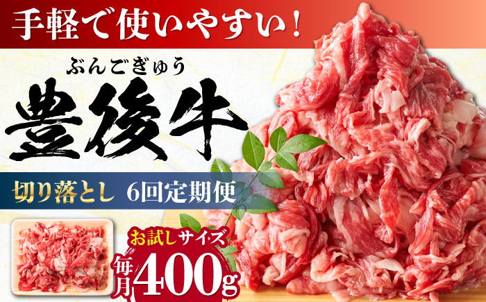 【全6回定期便】【お試しにピッタリ！】 おおいた豊後牛 牛肉 切り落とし 400g 日田市 / 株式会社MEAT PLUS　肉 牛肉 和牛 [AREI039] 【全6回定期便】