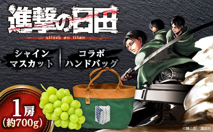 【先行予約・26年9月以降発送】進撃のシャインマスカット 1房 約700g ハンドバッグ付（調査兵団） ぶどう日田市 / 松岡果樹園 [AREJ003]