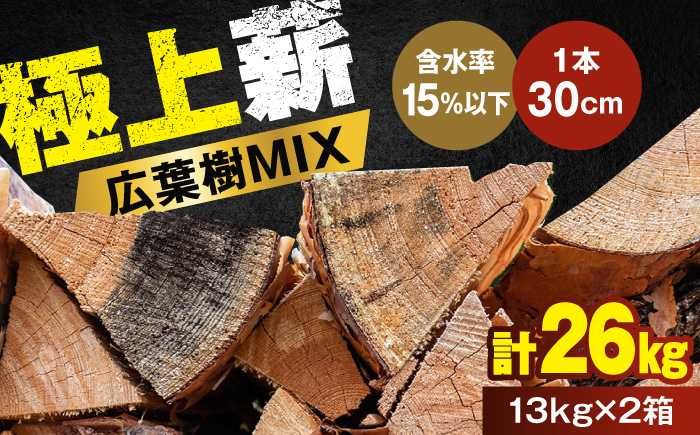 人工乾燥薪 広葉樹MIX 計26kg(約13kg×2箱) 薪 日田市 / 株式会社日田中央木材市場 [ARCK001]