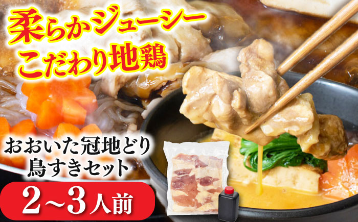 おおいた冠地どり鳥すきセット(2〜3人前) 地鶏 日田市 / 株式会社OTOGINO [AREF034]