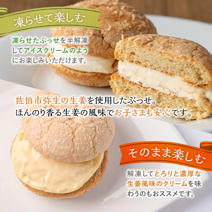 ＜お試し用＞弥生ぶっせ (計6個) ブッセ ショウガ しょうが 生姜 特産品 スイーツ アイス お菓子 おやつ 焼き菓子 お取り寄せ 個装 冷凍 【AJ72】【(有)ケーキ大使館クアンカ・ドーネ】