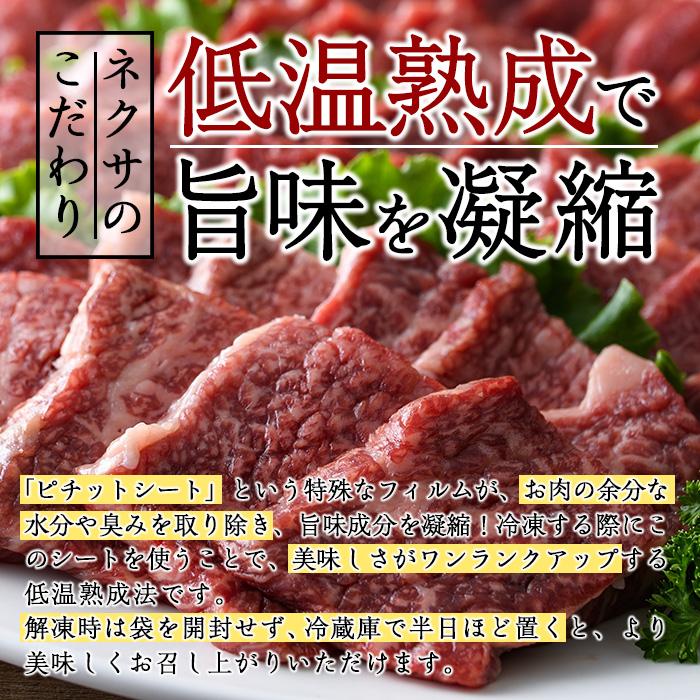 おおいた和牛A4ランク以上！赤身焼肉セット(合計800g・3種) 国産 牛肉 肉 霜降り 低温熟成 A4 和牛 ブランド牛 BBQ 冷凍 大分県 佐伯市【DH234】【(株)ネクサ】