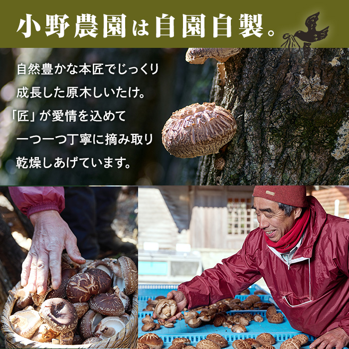 原木 乾しいたけ (計210g・70g×3P) 原木栽培 干し椎茸 しいたけ きのこ 出汁 大分県産 大分県 佐伯市 本匠  【ES08】【小野農園】