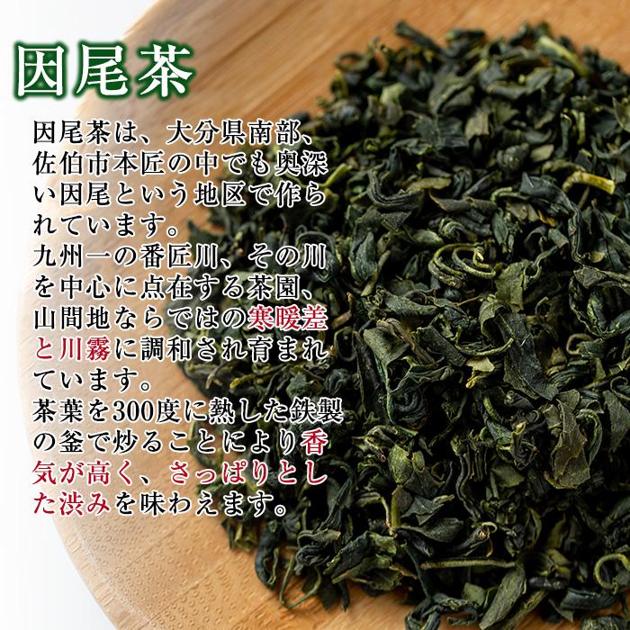 因尾茶 ティーバッグ (計66個・22個入×3袋) お茶 緑茶 茶 ティーバッグ 釜炒り 因尾茶 特産品 お取り寄せ 大分県 佐伯市【AH67】【(有)きらり】