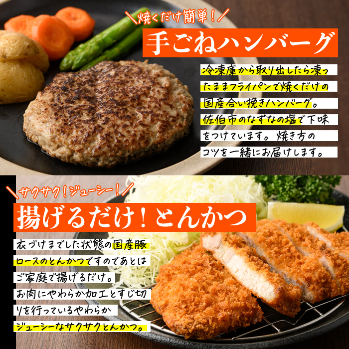 ＜定期便・全3回(4か月毎)＞下ごしらえ済み おかず5種セット (5種・合計2.3kg×3回) からあげ 唐揚げ とり天 チキンカツ とんかつ ハンバーグ 冷凍 惣菜 お弁当 簡単 時短 定期便【DH311】【ネクサ】