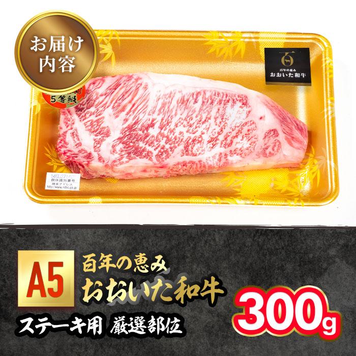 百年の恵み おおいた和牛 A5 ステーキ用 厚切り 厳選部位 (300g) 国産 牛肉 肉 霜降り ロース 肩ロース サーロイン 和牛 ブランド牛 ステーキ 冷凍 大分県 佐伯市 【FS09】【 (株)トキハインダストリー】