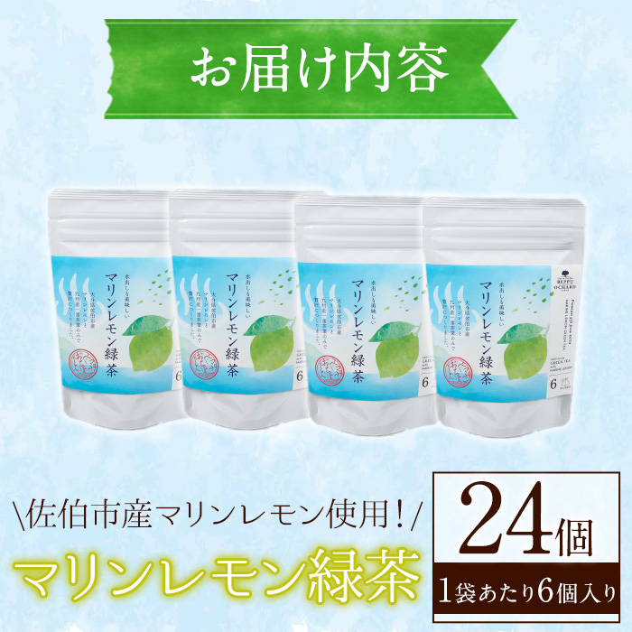 マリンレモン緑茶(4袋・2g×6個) お茶 ティー リフレッシュティー  防災 常温 常温保存 【HD203】【さいき本舗 城下堂】