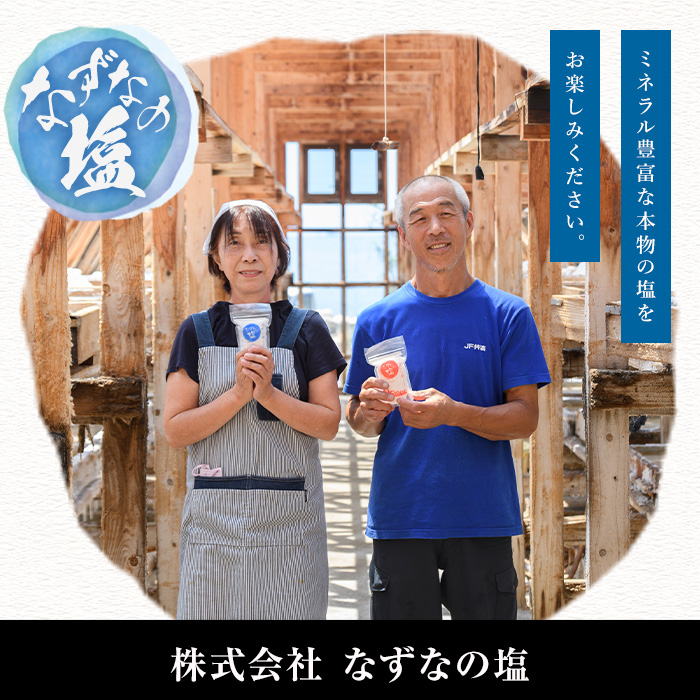 なずなの塩(合計800g・200g×2種×2袋) 塩 ソルト 海水塩 しお ミネラル 天日干し 食品 保存 調味料 漬物 常温 常温保存 大分県 佐伯市 防災【GR01】【なずなの塩】