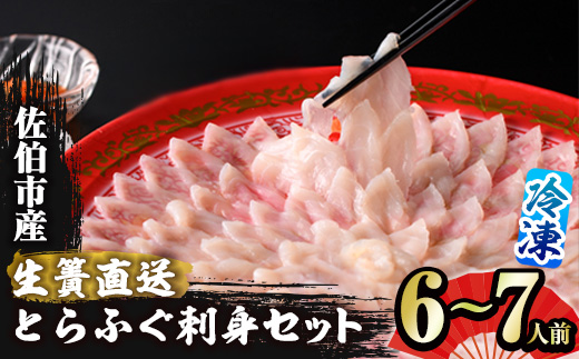 ＜瞬間凍結＞生簀直送 とらふぐ 刺身 セット (6-7人前) 魚 鮮魚 ふぐ 河豚 刺し身 刺身 さしみ ポン酢 もみじおろし 冷凍 佐伯 養殖 大分県 佐伯市【EA31】【(株)トーワ】