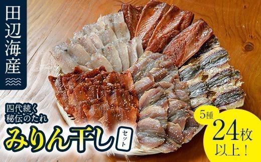 四代続く秘伝のたれ みりん干しセット (合計5種・24枚以上) 干物 ひもの 魚 さかな 鯵 あじ 鯖 さば かます 醤油 食べ比べ おかず 国産 詰め合わせ セット 大分県 佐伯市  【FT01】【田辺海産】