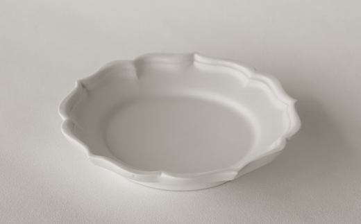 〔臼杵焼〕稜花リム皿（S）【1枚】(BI0104) 白 S