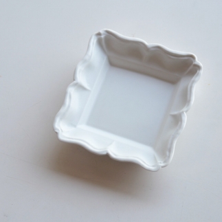 〔臼杵焼〕スクエア豆皿（白）　3枚セット