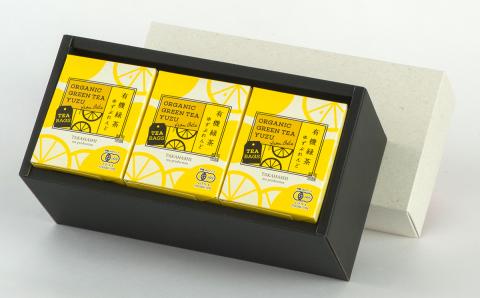 有機ゆずをふんだんに使ったブレンドティー「有機緑茶ゆずぶれんど（ティーバッグ）」3個セット