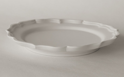 〔臼杵焼〕稜花リム皿（L）【1枚】