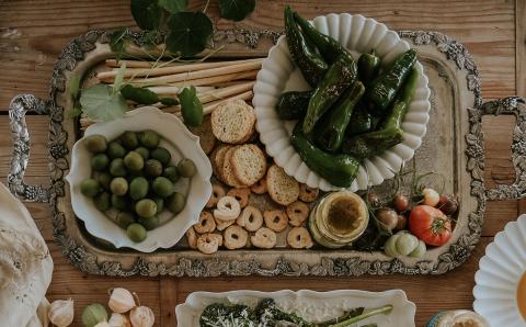 〔臼杵焼〕輪花デザート皿（大）2枚セット