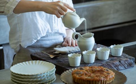 〔臼杵焼〕稜花蕎麦猪口（白）【2個セット】(BI0111)