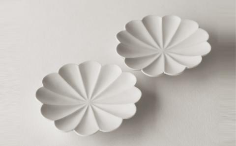 〔臼杵焼〕輪花十二弁皿（SS）【２枚セット】