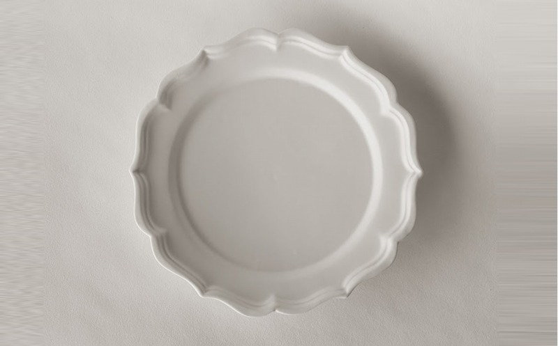 〔臼杵焼〕稜花リム皿（L）【1枚】