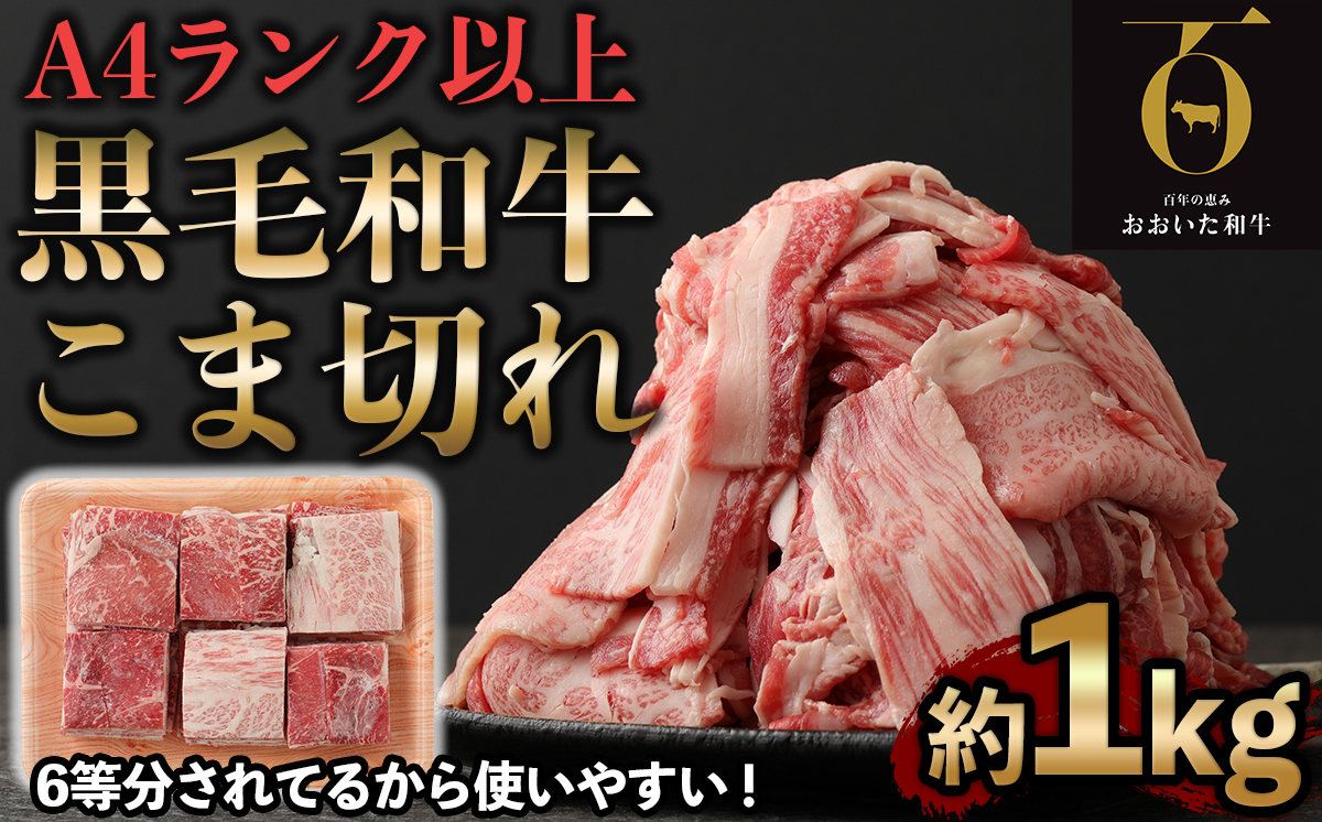 おおいた豊後牛　黒毛和牛こま切れ（約1kg）