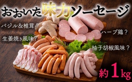 大分の"美味しい"で、いつもの食卓をより贅沢に！おおいた味力ソーセージ（計1.14kg）