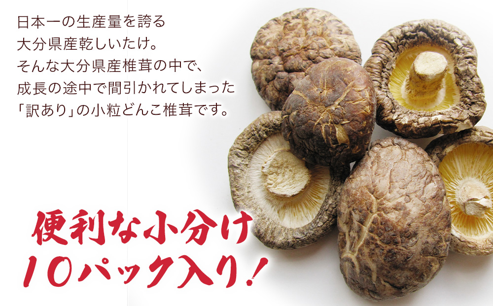 【国産】 乾燥椎茸 訳あり 小粒どんこ 50g×10パック | 干ししいたけ 大分県 津久見市 九州