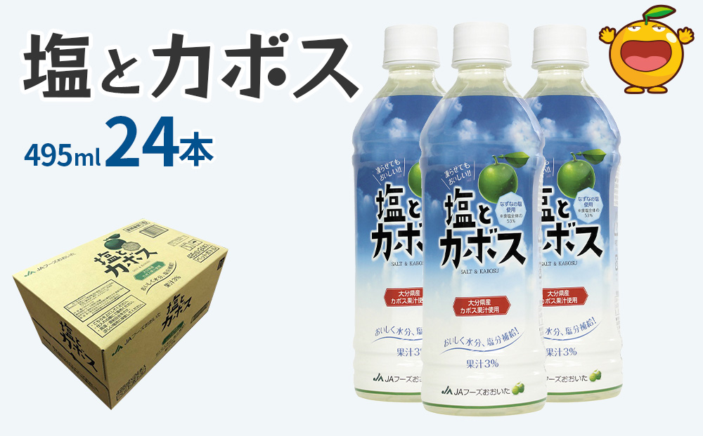 塩とカボス 495ml×24本 | ジュース 大分県 九州 津久見市 国産