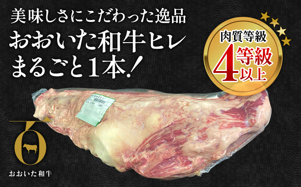 おおいた和牛 ヒレ肉 1本(4kg以上) 和牛 豊後牛 国産牛 赤身肉 焼き肉 ステーキ肉 大分県産 九州産 津久見市 国産