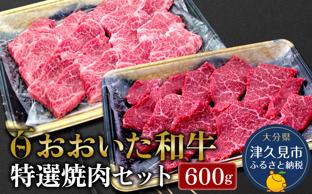 おおいた和牛 特選焼肉セット 600g(赤身焼肉300g  カルビ300g)牛肉 和牛 ブランド牛 黒毛和牛 赤身肉 カルビ 焼き肉 焼肉 バーベキュー 大分県産 九州産 津久見市 熨斗対応
