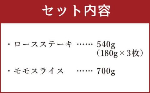 【おおいた豊後牛】ロースステーキ モモスライス セット 計1,240g