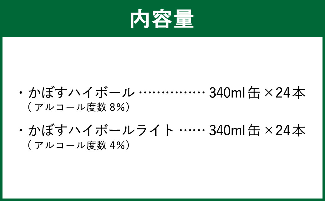 JAフーズおおいた かぼすハイボール かぼすハイボールライト 飲みくらべセット 各340ml×24缶 お酒 酒 ハイボール 8％ 4％ 国産果汁 かぼす果汁 セット
