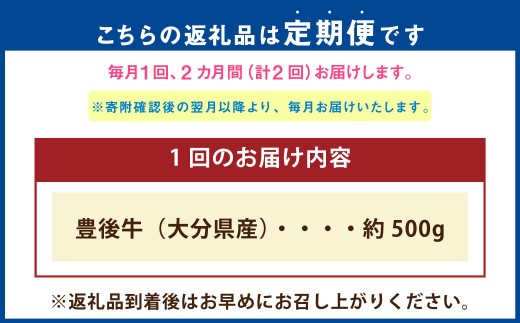 【2ヶ月定期便】 豊後牛 すき焼き用 約500g