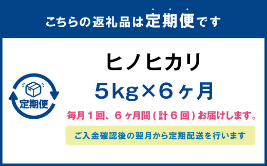 【6ヶ月定期便】 大分県産 ヒノヒカリ 5kg 計30kg 【2025年11月上旬発送開始】