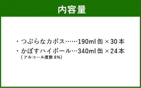つぶらなカボス 190g缶×30本 + かぼすハイボール340g缶×24本 セット