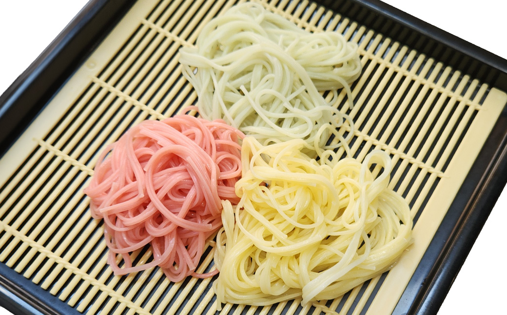 竹田3色そうめん （ スイートコーン ・ かぼす ・ トマト ）各1袋 計約270g（約90g×3袋） オリジナルめんつゆ 360ml×1本 セット