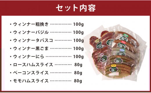 【竹田ジビエ】山ん神の恵み イノシシ肉ハム・ソーセージ 8点セット 計740g 食べやすい ジビエ ウインナー ベーコン