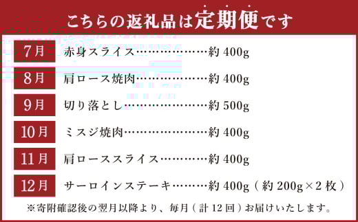 【12ヶ月定期便】毎月替わるおおいた和牛セット！12ヶ月おおいた和牛月替わり 計約4.8kg