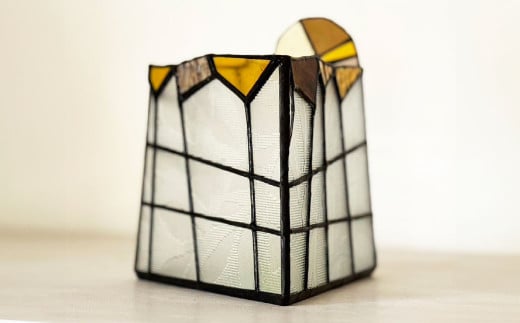 ステンドグラスベース 『荒城の月』 高さ18cm×奥行11cm