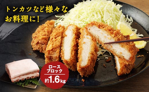 大分県産ブランド豚 奥豊後豚（米の恵み）ロースブロック 1.6kg(1.6kg×1)