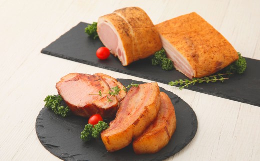 【2ヶ月定期便】 久住高原手作りベーコン・ロースハムゴロゴロセット